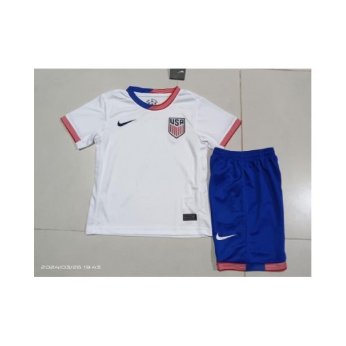 USA Home Jersey Kit Copa America 2024 Kids(Jersey+Shorts)