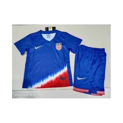 USA Away Jersey Kit Copa America 2024 Kids(Jersey+Shorts)