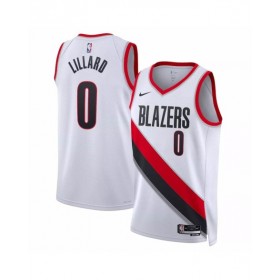 Men's Portland Trail Blazers Damian Lillard #0 White 22/23 Swingman Jersey - Association Edition