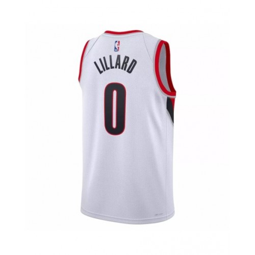 Men's Portland Trail Blazers Damian Lillard #0 White 22/23 Swingman Jersey - Association Edition