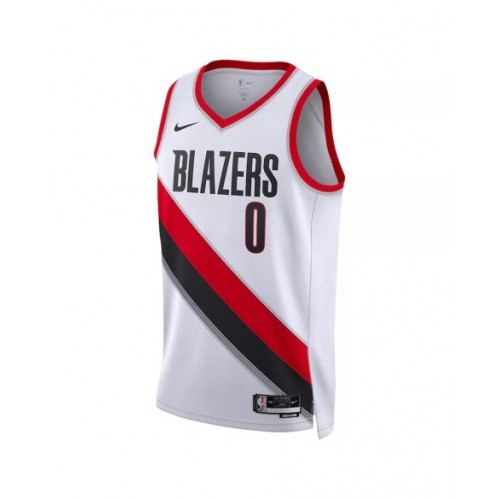 Men's Portland Trail Blazers Damian Lillard #0 White 22/23 Swingman Jersey - Association Edition