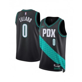 Men's Portland Trail Blazers Damian Lillard #0 Nike Black 22/23 Swingman Jersey - City Edition