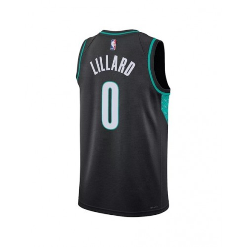 Men's Portland Trail Blazers Damian Lillard #0 Nike Black 22/23 Swingman Jersey - City Edition