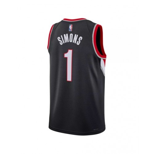 Men's Portland Trail Blazers Anfernee Simons #1 Black 2022/23 Swingman Jersey - Icon Edition