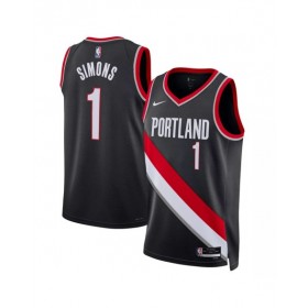 Men's Portland Trail Blazers Anfernee Simons #1 Black 2022/23 Swingman Jersey - Icon Edition