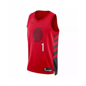 Men's Portland Trail Blazers Anfernee Simons #1 Jordan Red 22/23 Swingman Jersey - Statement Edition