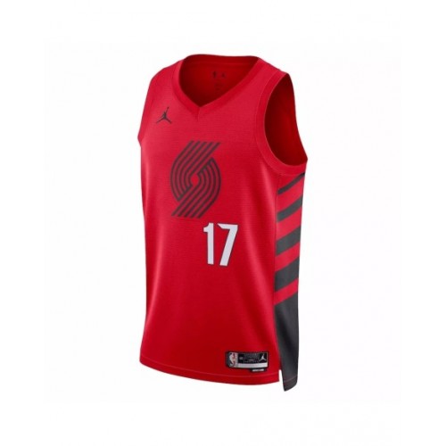 Men's Portland Trail Blazers Shaedon Sharpe #17 Jordan Red 2022/23 Swingman Jersey - Statement Edition