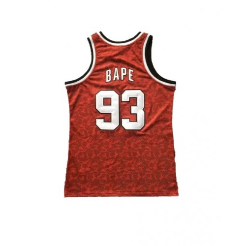 BAPE x Mitchell & Ness Blazers ABC Red Basketball Swingman Jersey