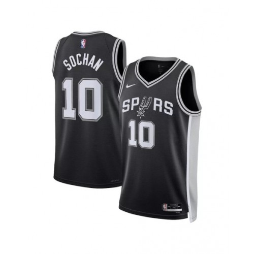 Men's San Antonio Spurs Jeremy Sochan #10 Nike Black 2022/23 Swingman Jersey - Icon Edition