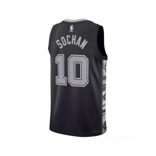 Men's San Antonio Spurs Jeremy Sochan #10 Jordan Brand Black 2022/23 Swingman Jersey - Statement Edition