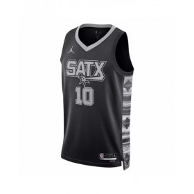 Men's San Antonio Spurs Jeremy Sochan #10 Jordan Brand Black 2022/23 Swingman Jersey - Statement Edition