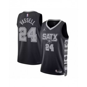 Men's San Antonio Spurs Devin Vassell #24 Jordan Brand Black 2022/23 Swingman Jersey - Statement Edition