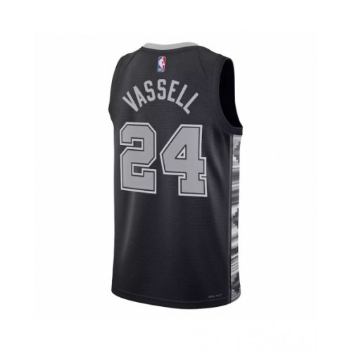 Men's San Antonio Spurs Devin Vassell #24 Jordan Brand Black 2022/23 Swingman Jersey - Statement Edition