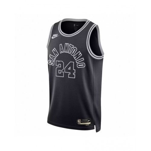 Men's San Antonio Spurs Devin Vassell #24 Nike Black 2022/23 Swingman Jersey - Classic Edition