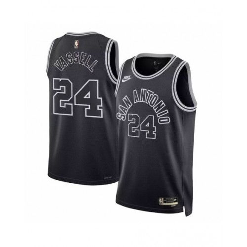 Men's San Antonio Spurs Devin Vassell #24 Nike Black 2022/23 Swingman Jersey - Classic Edition