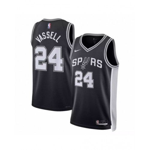 Men's San Antonio Spurs Devin Vassell #24 Nike Black 2022/23 Swingman Jersey - Icon Edition