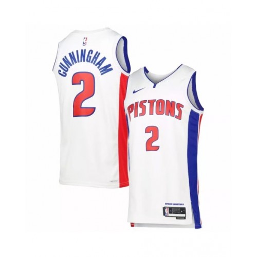 Men's Detroit Pistons Cade Cunningham #2 Nike White 2022/23 Swingman Jersey - Association Edition