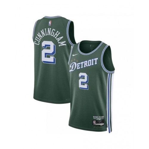 Men's Detroit Pistons Cade Cunningham #2 Nike Green 2022/23 Swingman Jersey - City Edition