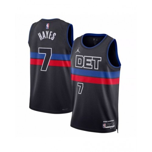 Men's Detroit Pistons Killian Hayes #7 Jordan Brand Black 2022/23 Swingman Jersey - Statement Edition