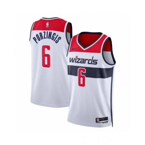 Men's Washington Wizards Kristaps Porzingis #6 Nike White 2022/23 Swingman Jersey - Association Edition