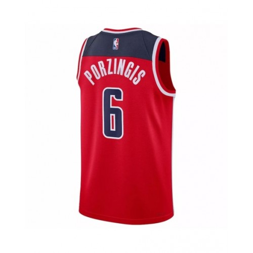 Men's Washington Wizards Kristaps Porzingis #6 Nike Red 2022/23 Swingman Jersey - Icon Edition