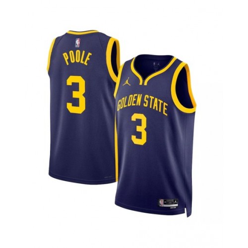 Men's Golden State Warriors Jordan Poole #3 Jordan Brand Navy 22/23 Swingman Jersey - Statement Edition