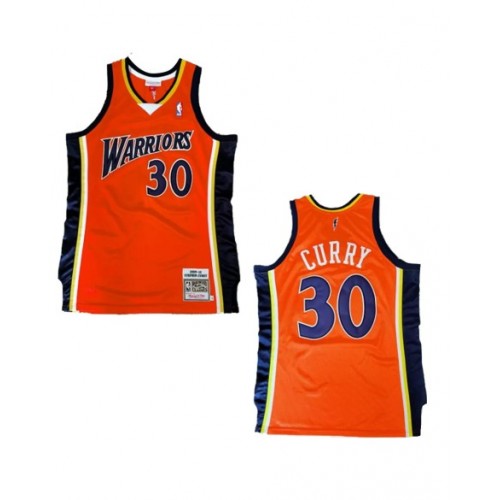 Men's Golden State Warriors Curry #30 Mitchell & Ness Orange 2009/10 Swingman NBA Jersey