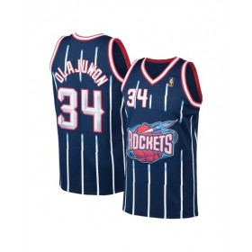 Men's Houston Rockets Hakeem Olajuwon #34 Mitchell & Ness Navy Swingman NBA Jersey