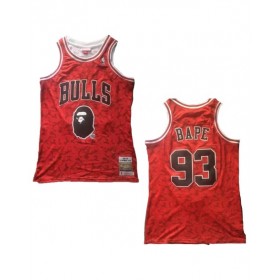 BAPE x Mitchell & Ness Bulls ABC Red Basketball Swingman Jersey