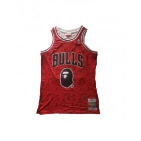 BAPE x Mitchell & Ness Bulls ABC Red Basketball Swingman Jersey