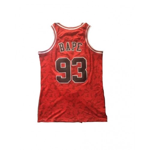 BAPE x Mitchell & Ness Bulls ABC Red Basketball Swingman Jersey