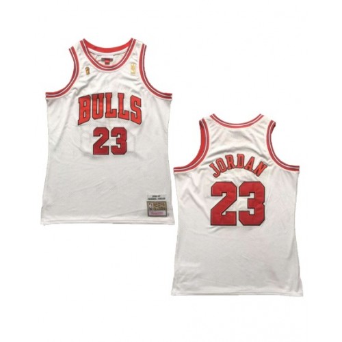 Men's Chicago Bulls Jordan #23 Mitchell & Ness White 1996/97 Swingman NBA Jersey