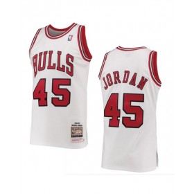 Men's Chicago Bulls Jordan #45 Mitchell & Ness White 1994/95 Swingman NBA Jersey