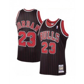 Men's Chicago Bulls Michael Jordan #23 Mitchell & Ness Black Hardwood Classics 1995-96 Jersey