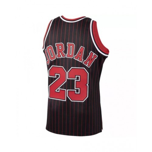 Men's Chicago Bulls Michael Jordan #23 Mitchell & Ness Black Hardwood Classics 1995-96 Jersey