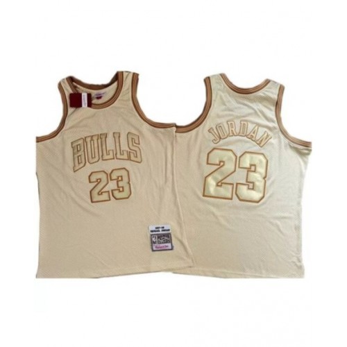 Men's Chicago Bulls Michael Jordan #23 Mitchell & Ness Gold 1997-98 Hardwood Jersey - Midas Edition