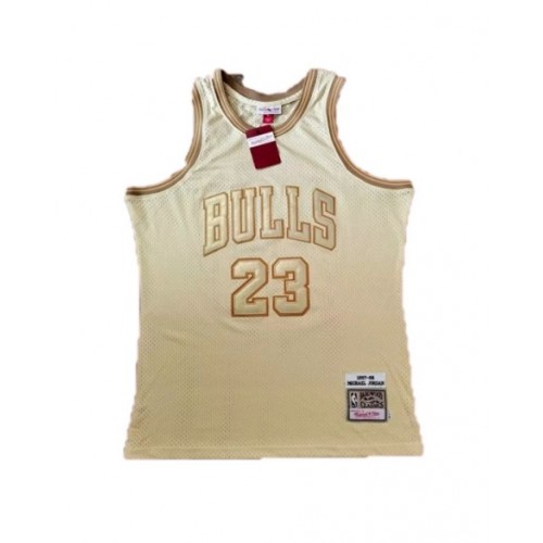 Men's Chicago Bulls Michael Jordan #23 Mitchell & Ness Gold 1997-98 Hardwood Jersey - Midas Edition