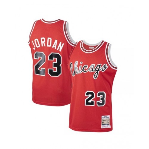 Men's Chicago Bulls Michael Jordan #23 Mitchell & Ness Red 1984 Road Authentic Jersey