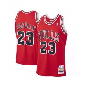 Men's Chicago Bulls Michael Jordan #23 Mitchell & Ness Red 1997-98 Hardwood Classics Player Jersey