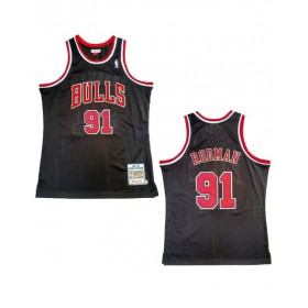 Men's Chicago Bulls Rodman #91 Mitchell & Ness Black 1997/98 Swingman NBA Jersey