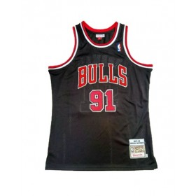 Men's Chicago Bulls Rodman #91 Mitchell & Ness Black 1997/98 Swingman NBA Jersey