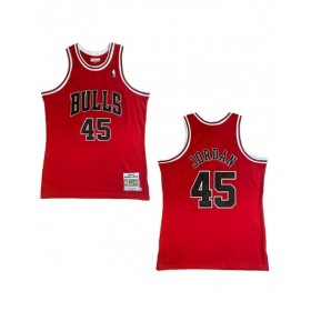 Men's Jordan #45 Mitchell & Ness Red 1994/95 Swingman NBA Jersey