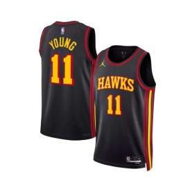 Men's Atlanta Hawks Trae Young #11 Jordan Brand Black 2022/23 Statement Edition Swingman Jersey