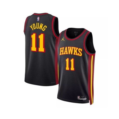 Men's Atlanta Hawks Trae Young #11 Jordan Brand Black 2022/23 Statement Edition Swingman Jersey