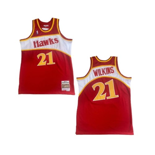 Men's Atlanta Hawks Wilkins #21 Mitchell & Ness Red 1986/87 Swingman NBA Jersey