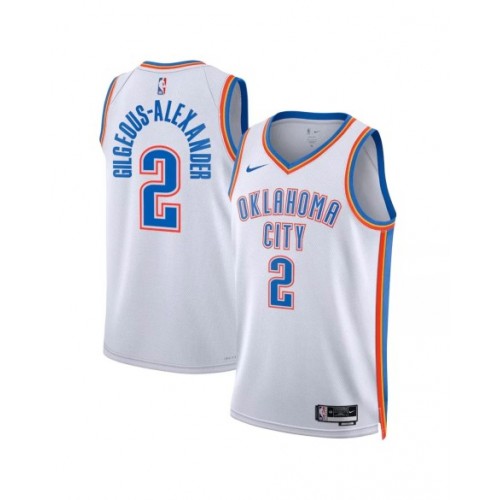 Men's Oklahoma City Thunder Shai Gilgeous-Alexander #2 Nike White 2022/23 Swingman Jersey - Association Edition