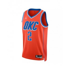 Men's Oklahoma City Thunder Shai Gilgeous-Alexander #2 Jordan Brand Orange 2022/23 Swingman Jersey - Statement Edition