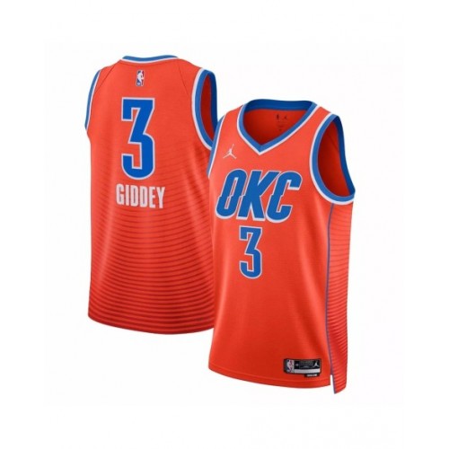 Men's Oklahoma City Thunder Josh Giddey #3 Jordan Brand Orange 2022/23 Swingman Jersey - Statement Edition