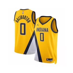 Men's Indiana Pacers Tyrese Haliburton #0 Jordan Brand Yellow 2022/23 Swingman Jersey - Statement Edition