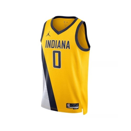 Men's Indiana Pacers Tyrese Haliburton #0 Jordan Brand Yellow 2022/23 Swingman Jersey - Statement Edition